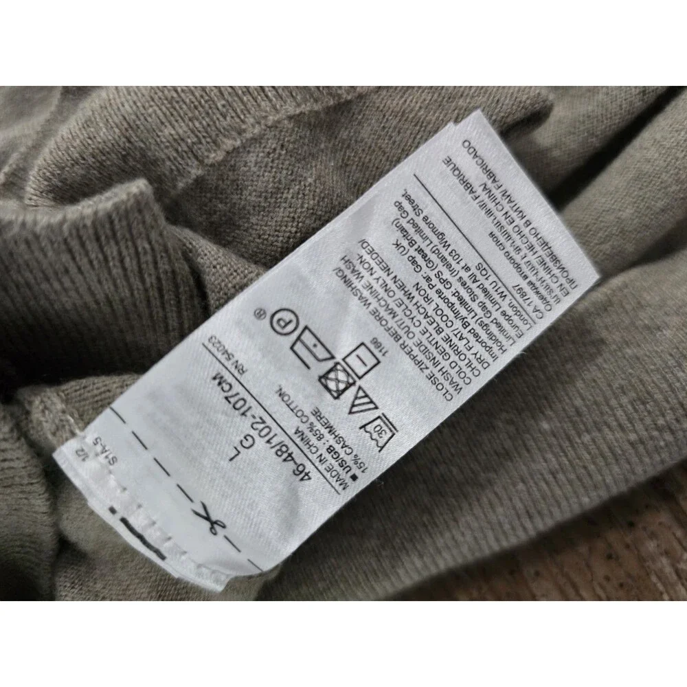 BANANA REPUBLIC Sweater Men's Long Sleeve 1/4 Zip High Neck Pullover Gray L